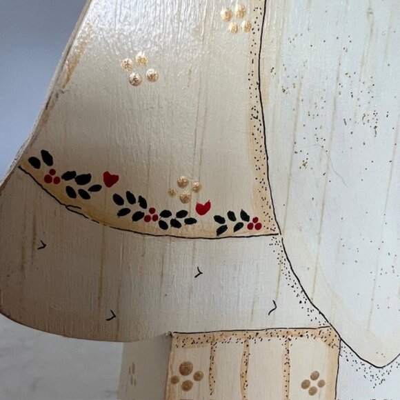 Vintage Wooden Christmas Figurines, Hand Made and Hand Painted Folk Art - 12" - Picture 7 of 14